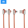 Knight 3 in 1 USB Data Sync Charger Charging Type-C Micro Mobile Phone Cable for iPhone Samsung Android