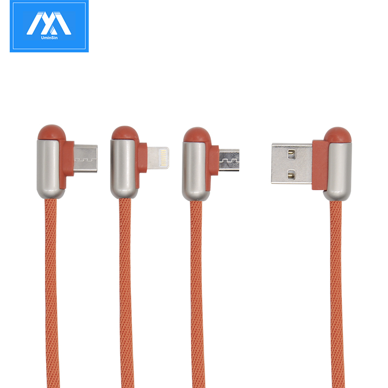 Knight 3 in 1 USB Data Sync Charger Charging Type-C Micro Mobile Phone Cable for iPhone Samsung Android