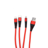 Hot Sale Nylon Braided 1.2m Charging USB Cable 3 in 1 Multi-Use for iPhone Micro USB Type C Data Cable