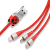 Hot Selling Factory 3 in 1 Multi-Function Cable Nylon Cloth Braided 5V 2.4A USB Charger Cable