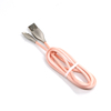 Zinc Alloy Lovely Pink Nylon Braided iPhone Cable Data Charger Cable