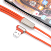 Knight 3 in 1 USB Data Sync Charger Charging Type-C Micro Mobile Phone Cable for iPhone Samsung Android