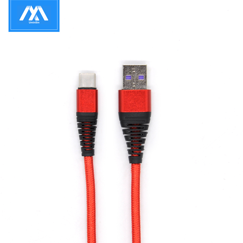 1m 5A Nylon Braided Super Fast Charging USB C Type C Cable Type-C USB 3.1 Cable