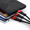 15CM 3in 1 Functional Nylon Braided Charger Cable Micro USB Lightning Type-C Charging Cable for Android iPhone Samsung