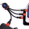 15CM 3in 1 Functional Nylon Braided Charger Cable Micro USB Lightning Type-C Charging Cable for Android iPhone Samsung