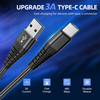 Hot Nylon Braided Type C Phone Charging USB C Cable Braid USB Type C Cable 1m 2m Custom Logo 3A Fast Charging USB Cable
