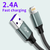 for iPhone USB Cable Charger 3FT 6FT 10FT Nylon Braided 2.4A 3A for iPhone Charging Cable 1m 1.5m 2m Data Charger Cable USB Cord
