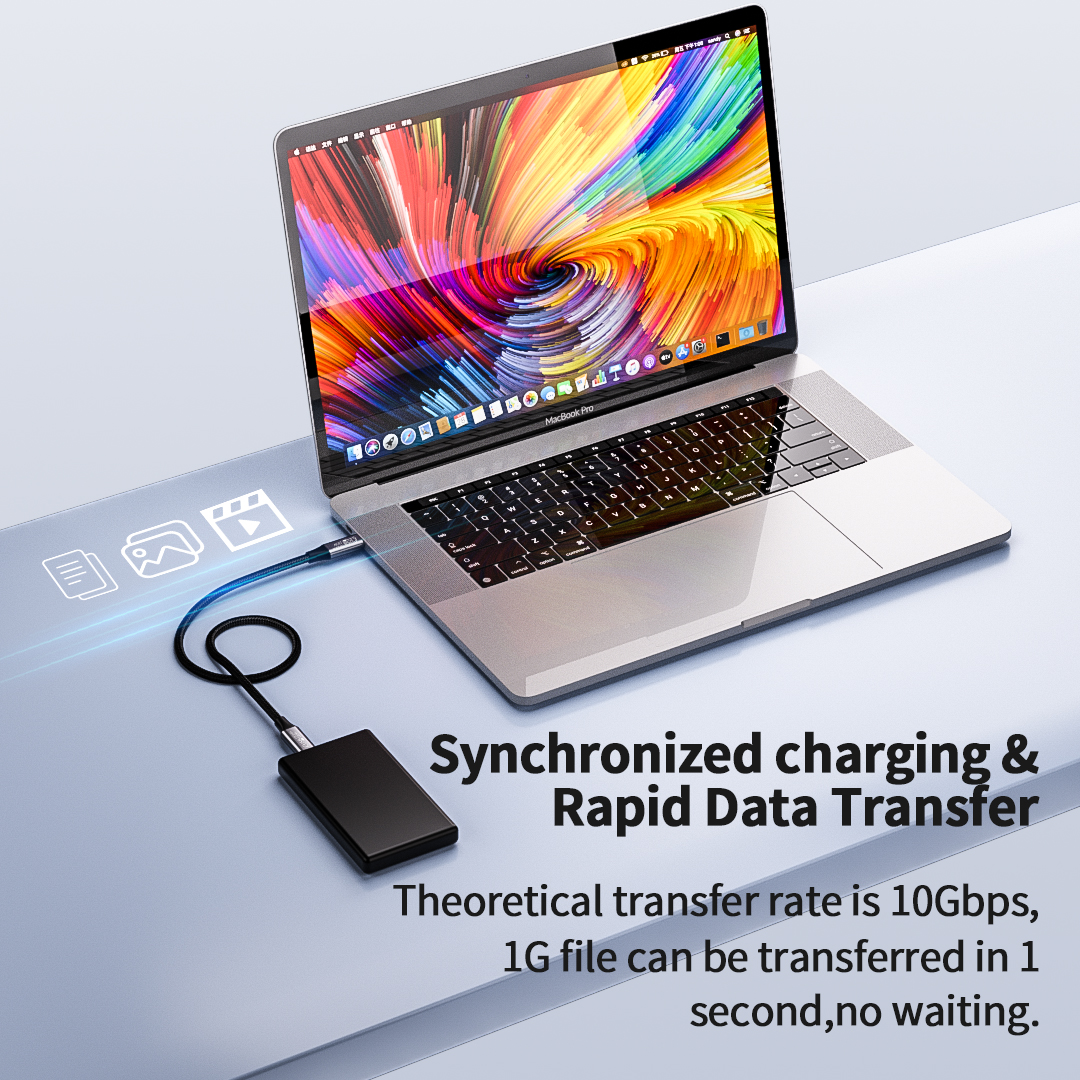 USB C 3.1 Data Cable 3.3FT 100W Gen 2 Fast Charging 10gbps High-Speed Transfer Cable Pd Cord for Monitor Display Thunderbolt 3