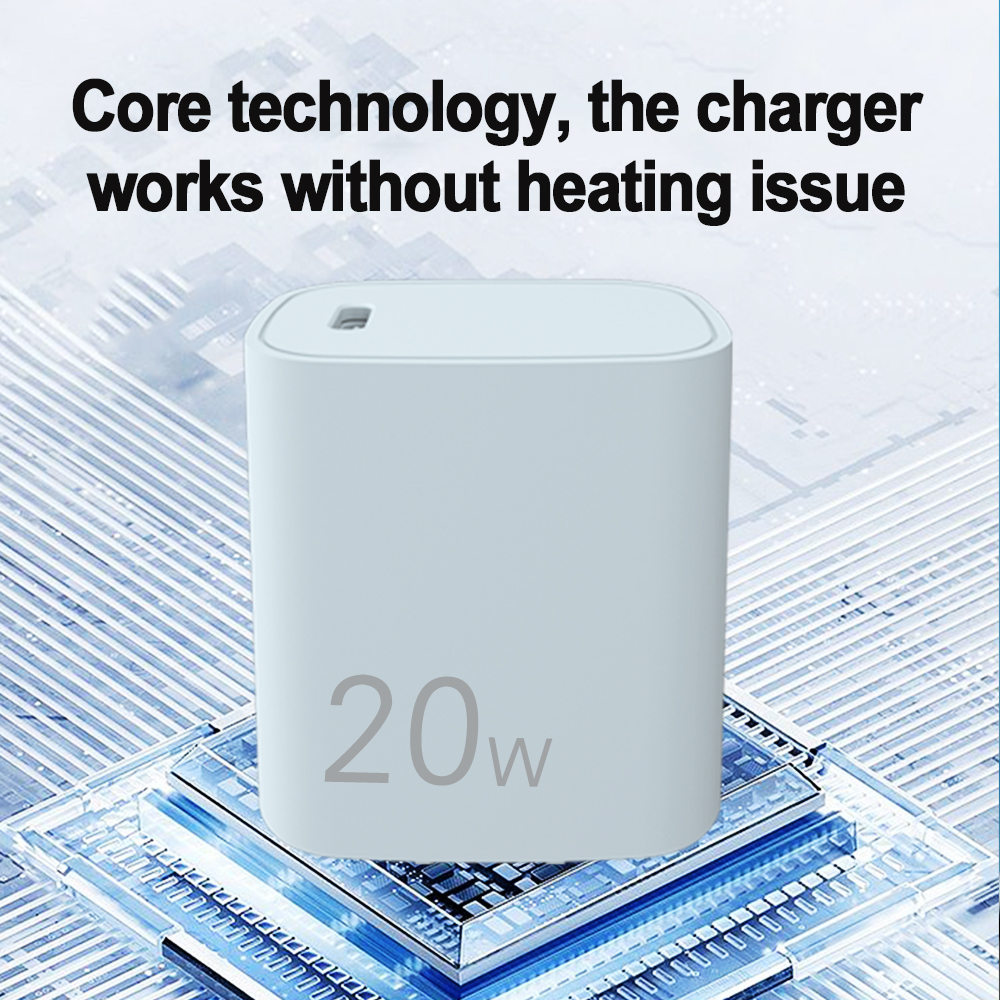 CE Certificate Competive Price USB C Wall Charger 20W Dual Port 1A+1C Fast Phone Charger