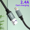 for iPhone USB Cable Charger 3FT 6FT 10FT Nylon Braided 2.4A 3A for iPhone Charging Cable 1m 1.5m 2m Data Charger Cable USB Cord