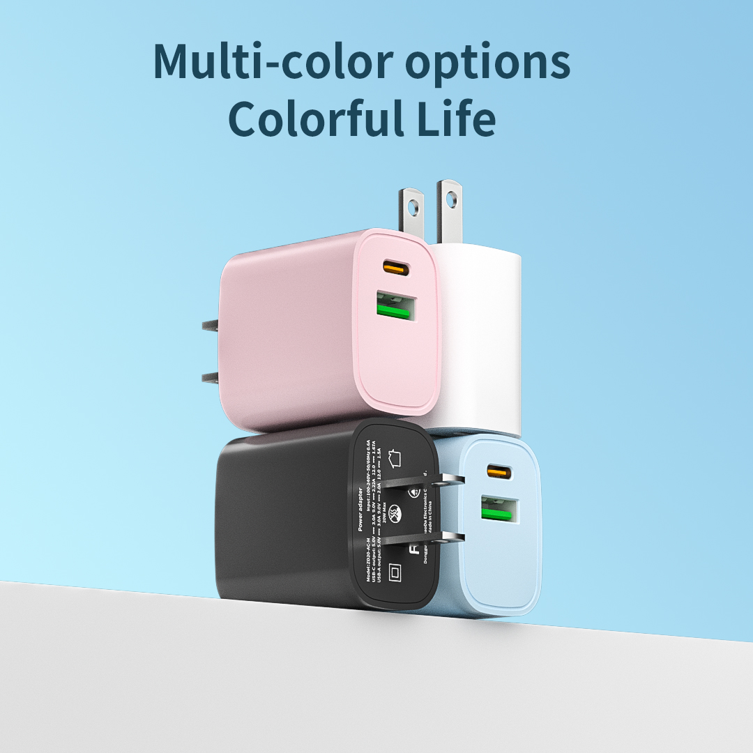 Oval shaped USB C Wall Charger single port/2 Ports Type C Charger with QC3.0 Dual USB 18W Pd Fast Phone Charger US EU UK Plug