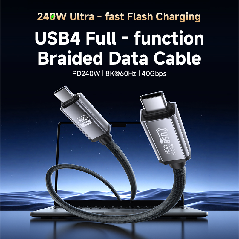  8K USB4 Type C Cable 40gbps 240W Pd3.1 QC4.0 for Samung Thunderbolt 4 Fast Charging Cable Thunderbolt3 USB C to C Data Transfer
