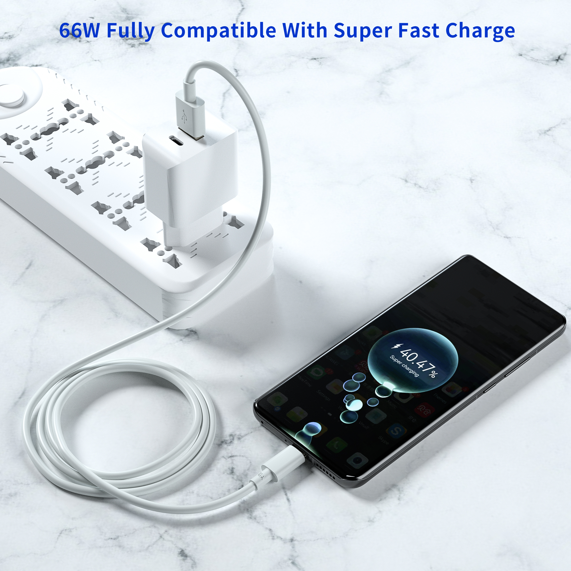 6A Super Fast Charging USB C Cable Data Line 1m 2m 3FT 6FT for Huawei Super Fast Charger Type C Cable