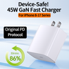 45W US PD Fast Charger Single C Port Adapter for Laptop Smartphone Home & Travel Wall Charger