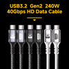  USB3.2 20gbps Thunderbolt 4 Data Cable PD240W 5A Fast Charging USB C to Type C 4K@60Hz USB C Cable for iPhone 15 MacBook PRO