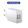 Factory Direct Selling US EU UK Plug Quick Charger 12W Cell Phone Dual Port USB Wall Charger