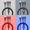 3 in 1 USB Fast Charging Cable for Samsung Xiaomi Huawei Apple Mobile Phone USB Type C Charger Tablet Charging Cable Accessories3 in 1 USB Fast Charging Cable
