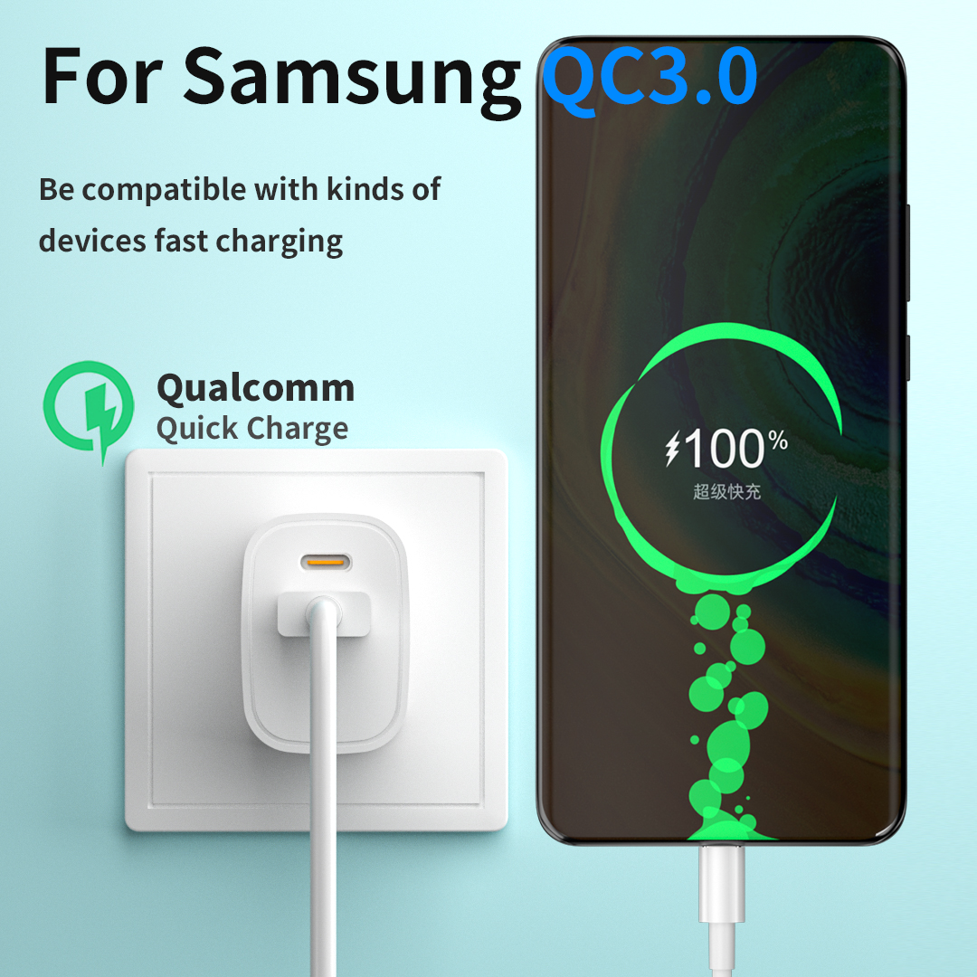 Oval shaped USB C Wall Charger single port/2 Ports Type C Charger with QC3.0 Dual USB 18W Pd Fast Phone Charger US EU UK Plug