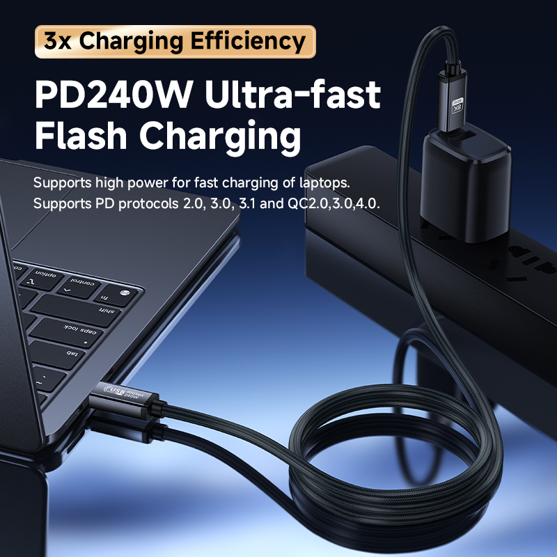  8K USB4 Type C Cable 40gbps 240W Pd3.1 QC4.0 for Samung Thunderbolt 4 Fast Charging Cable Thunderbolt3 USB C to C Data Transfer