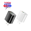 Oval shaped USB C Wall Charger single port/2 Ports Type C Charger with QC3.0 Dual USB 18W Pd Fast Phone Charger US EU UK Plug