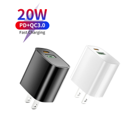 Oval shaped USB C Wall Charger single port/2 Ports Type C Charger with QC3.0 Dual USB 18W Pd Fast Phone Charger US EU UK Plug