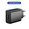 Factory Direct Selling US EU UK Plug Quick Charger 12W Cell Phone Dual Port USB Wall Charger