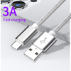 Nylon 3A Fast Charger Mobile Type C Charging Cable for Xiaomi Mi Braided USB C Type-C Cable 100cm