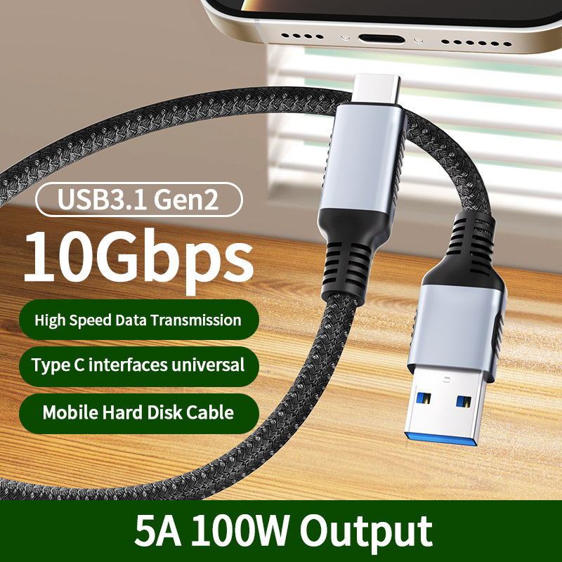 10gbps 100W 5A Power Delivery with E-Marker Chip Cable USB C to USB C 3.1 Gen 2 Cable