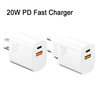 CE Certificate Competive Price USB C Wall Charger 20W Dual Port 1A+1C Fast Phone Charger