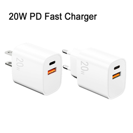 CE Certificate Competive Price USB C Wall Charger 20W Dual Port 1A+1C Fast Phone Charger
