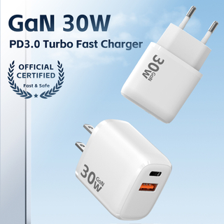 Universal 30W PD Fast Charger Dual Port Phone Charger for Smartphone Tablet Laptop-Type C with OTP OVP Protection for Camera Use