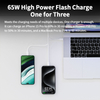 65W 3-Port GaN Charger PD65W Travel Charger Multi Function PD Power Adapter Fit for Laptop Mobile Phone