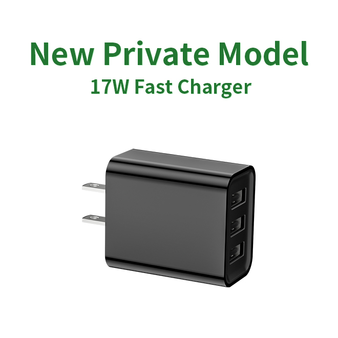 17W Fast Charging 3-USB Multi-Port Electric Charger Dual USB Charging Head for Mobile Phones Flats Small Fans European Gauge