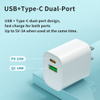 Oval shaped USB C Wall Charger single port/2 Ports Type C Charger with QC3.0 Dual USB 18W Pd Fast Phone Charger US EU UK Plug
