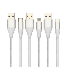 Factory Direct Sale 1m 2.4A Premium Nylon Braided Lightning Charging Data Cable Mobile Phone Accessories Charger Cable for IPhone