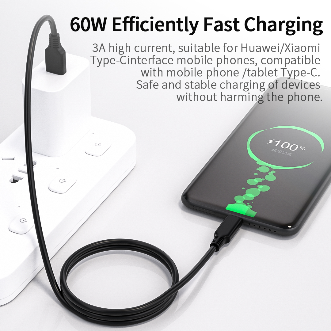 USB 3.0 Type-C to USB 3.0 Male PD Fast Charging Cable 5Gbps 3A 60W Mobile Phone Cable