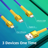 3 in 1 1m Charging Cable for iPhone 14 iPad Air Samsung Xiaomi TPE Data Sync Charge USB Type C Micro Cable for Oneplus 10 Realme