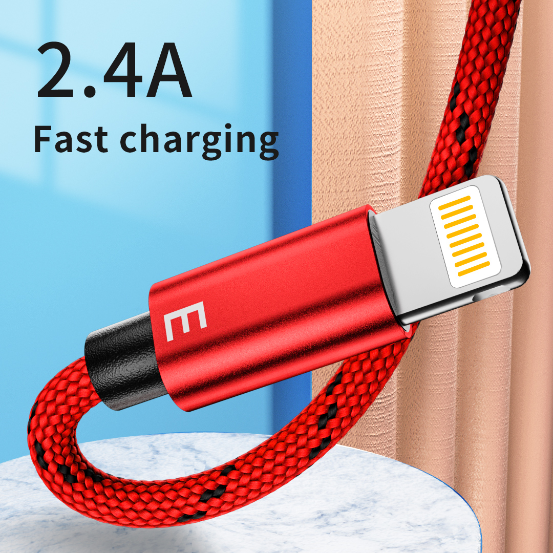 Nylon Braided 1m 2m 6FT 3m Cheap Durable USB to Lightning Fast Charging Data Cables for iPhone Charger Cable