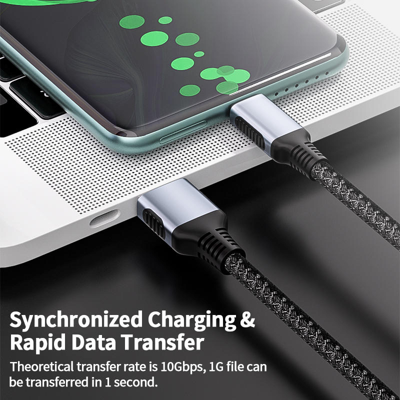 10gbps 100W 5A Power Delivery with E-Marker Chip Cable USB C to USB C 3.1 Gen 2 Cable