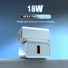 18W Dual USB Travel Adapter QC3.0 USB Fast Charging Phone Charger EU / US Plug Wall Charger